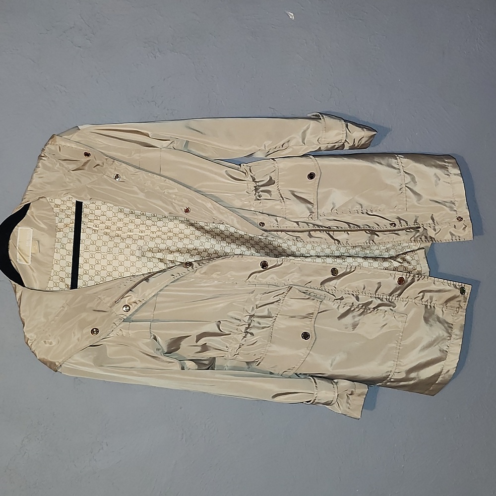Michael Kors Metallic Trench Style Raincoat